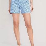 Old Navy NWT  High Waisted Pixie Trouser Shorts Blue Tile White Geometric 12 Photo 0