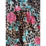 90’s Cheetah Print & Roses Tiered Skirt Brown Size M Photo 8