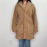 Susan Graver  Camel Sherpa Teddy‎ Coat Button Front Jacket Small Shacket Photo 2