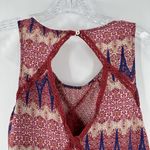 Umgee  Patchwork Boho Keyhole Ruffle Tunic Mini Dress Photo 4