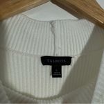 Talbots New Stripe Shaker Stitch Funnel Neck Shell Sweater White/Black Size Large Photo 5