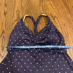 LL Bean Womens Blue Polka Dot Racerback Babydoll Tankini Swim Top Size Medium Photo 3