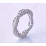 Boutique 1 Ct Pave 18k Gold Plated Simulated Diamond Eternity Wedding Band Ring,‎ Size 9 Photo 1