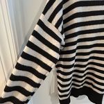 Ulla Johnson Ulla Popken Quarter Zip Striped Sweater Black Cream Size 12 / 14 Photo 13