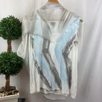 Coco + Carmen  White & Blue Print Tank & Sheer Over Blouse Top S/M Photo 3