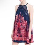 Free People Intimately  Dresses Shea Printed Navy Mini Dress Size S Photo 2