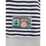 Byer California Vintage  Nautical Striped Crop Top With Button Detail Large Cotto Photo 1