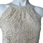 Adiva Sleeveless Lace Cream Halter Neck Top, Sz S Photo 4