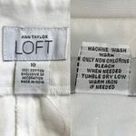 Loft Ann Taylor Ann Pants Cropped 10 White Embroidered Flowers Photo 8