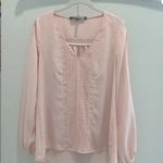 White House | Black Market WHBM Darla Studded Blouse in Rose Smoke sz 2 EUC Photo 5