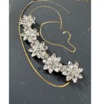 Brand New Noir Ear Climbing White Floral Earrings Fashion Jewelry Studded Silver Photo 1