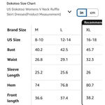 NEW Red Split V Neck Ruffle Chiffon Elegant Mini Short Skirt Dress L Size L Photo 3