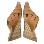 Nurture Anitaa Wedge Heel Size 8 Strappy Leather Sandal Espadrille Brown Tan Photo 2