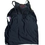 Cacique  Swim Plus Non Wire Floral Beaded‎ Tankini Top Black Size 24 Photo 5