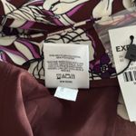 EXPRESS  Stylist Wide Leg Pants Womens 2L‎ Burgundy White Floral High Rise Boho Photo 8