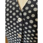 Vintage Reversible Black & White Floral Print Vest Size Medium Photo 7