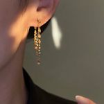Gold chain tassel dangle drop earrings for women Photo 2