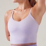 Athleta M Elation V-Neck Longline Sports Bra Oxalis Violet Medium Cup D-DD Photo 0