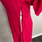 Free People Dress Be My Baby Ruched Mini Flutter Sleeves Covered Button Back Red Photo 10