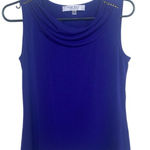 Nine West  Draped Sleeveless Blouse | Size S | Purple Suit Top w/ Studded Shoulde Photo 0