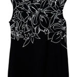 Chico's  Dress Women Size 1 Sleeveless Stretch Black White Floral Career Office Photo 0