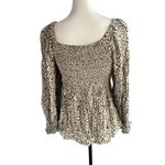 Angie Love Sleeve Top beige Gray Orange Pink Large Photo 2