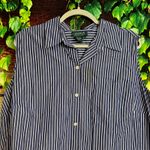 Ralph Lauren Lauren Sleeveless Button Up Blouse 3X Striped Blue Tank Polo Shirt Photo 2