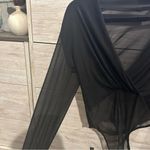 SheIn Worn once black sexy low cut mesh netting bodysuit L Photo 2