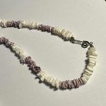 White & Purple Puka Shell Beaded 29 1/2 Inch Beaded Necklace Photo 1