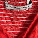 Urban Outfitters NWT Red Faux Wrap Puff Sleeve V-Neck Crop Top Size Small Photo 2