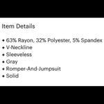 Bleuh Ciel  Gray Sleeveless Jumpsuit Small Photo 11