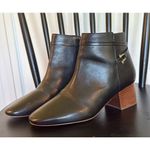 Talbots Harlow Buckle black leather heeled booties size 8.5 Photo 1