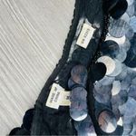 Vintage large round sequin disco black and silver short sleeve shirt medium Photo 5