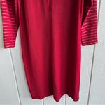 St. John Evening Santana Knit Long Dress Red Metallic Sequin Stripe Size 12 Photo 8