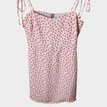Resa Odi Strawberry Print Mini Dress Small Pink Tie Strap Coquette Photo 2