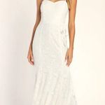NWT Lulus Bridal Everlasting Emotion White Lace Mermaid Maxi Dress Size Large Photo 0