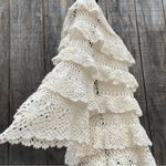 Denim 24/7 Cream Tier Crochet Tunic Top Size Medium White Photo 6