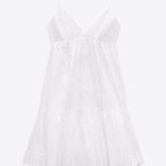 ZARA  White Eyelet Mini Dresss Photo 3