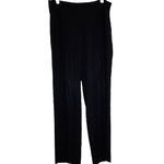 Eileen Fisher  Georgette Crepe Ankle Pants 100% Silk High Waisted Black Small Photo 2