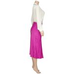 Farm Rio  Strap Detail Satin Finish Midi Skirt, Pink, Small Photo 6