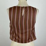 J.O.A. Brown Stripe Knot Crop Top Photo 68