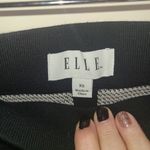 Elle  Heavy Knit Black and White Plaid Skater Skirt Photo 4