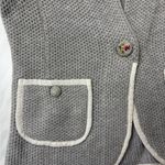 Anthropologie Moth Gray Knit Coat Sweater Sz M Contrast Trim Pockets Chic Cozy Photo 6