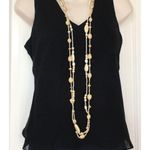 Set of 2 Mother of Pearl Agate Stone Beaded Long Necklaces White Photo 1