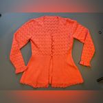 Vintage Picardo Knits Maxi Dress 2 pieces long sleeve jacket + sleeveless dress Orange Photo 1