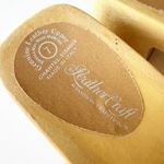 Leather Craft Chantel Sandals Women's Size 7 Tan Leather Chunky Wood Heel Italy Brown Photo 3