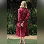 Cyclamen Berry Blush Floral Cotton Midi Dress Size XL EUC Pink Photo 1