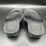 FitFlop  Womens Lulu Glitter Toe Post Strap Leather Sandals Flip Black‎ Size 10 Photo 3