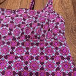 Lands' End Womens Purple Medallion Babydoll Tankini Swim Top Underwire Size 8 Photo 2
