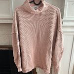 Aerie Pink Chunky Knit Turtleneck Sweater Photo 0